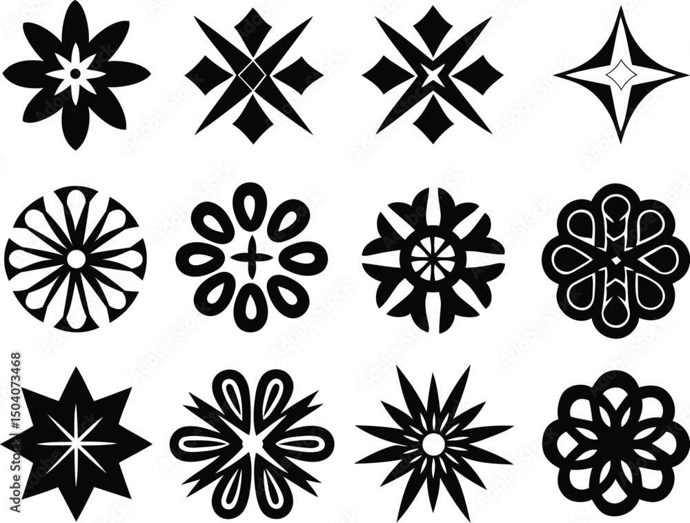 Poster modern, stylish and creative abstract geometric shapes and grids silhouette vector illustration, abs