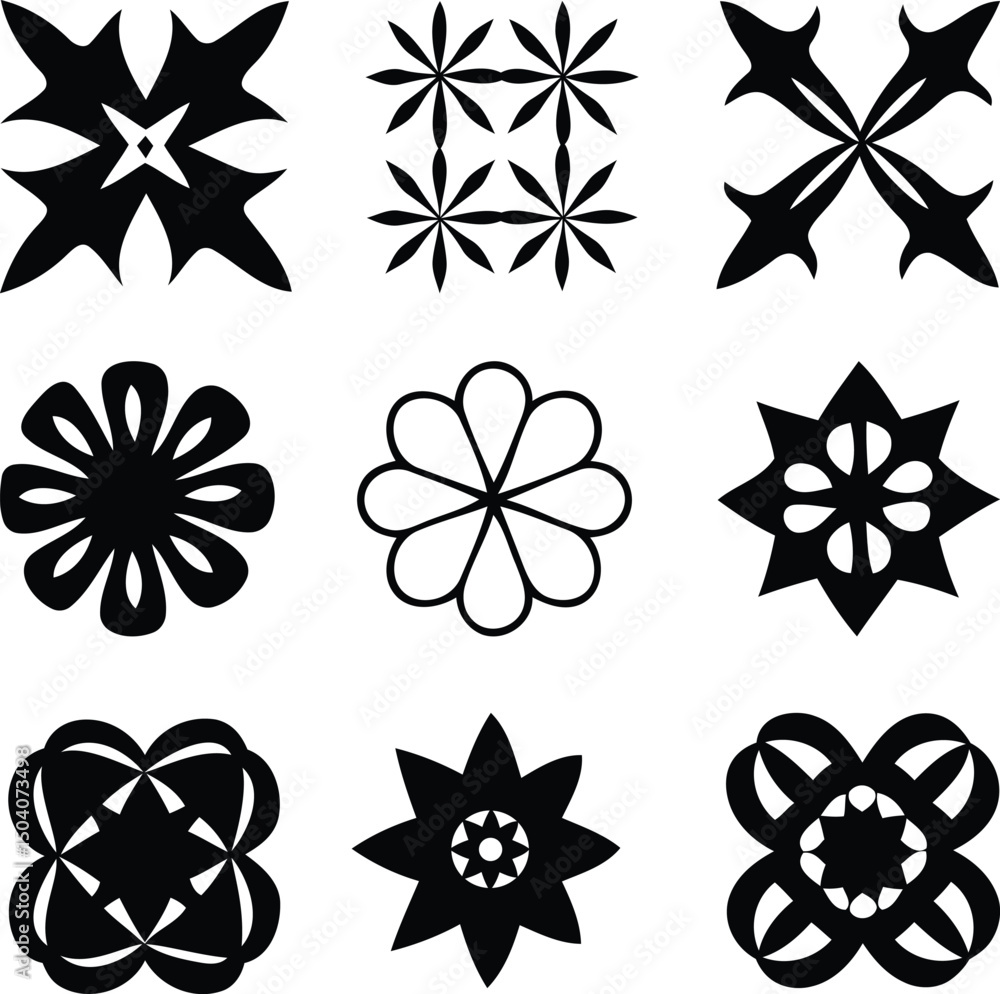Poster modern, stylish and creative abstract geometric shapes and grids silhouette vector illustration, abs