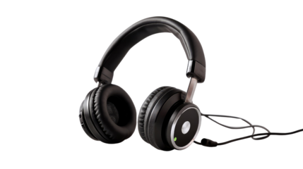 Headphone on Display: A high-quality headphone stands out, highlighting the sleek design. The photo focuses on technology and sound.