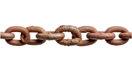 Obraz premium Rusting Chain: The strength of the past. A weathered, rusted metal chain evokes a sense of history and resilience. The textures of time and wear are apparent in every link.