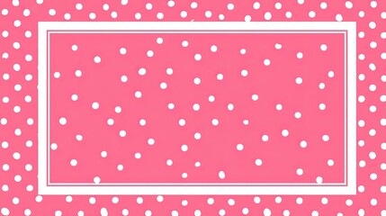 Sweet Pink Polka Dot Pattern with White Frame