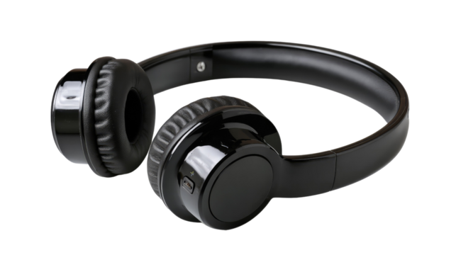 Black Headphones: Sleek and stylish black headphones, perfect for music lovers and audiophiles alike. Enjoy your favorite tunes in comfort and style.