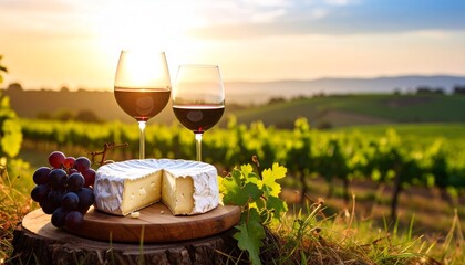 カマンベールチーズとワイン