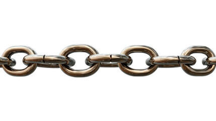 Obraz premium Metallic Chain: The image highlights a segment of a meticulously crafted metallic chain, its links interlocked to symbolize strength and connection against a backdrop of simplicity.