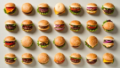 沢山のハンバーガー