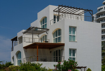 White Coastal Townhouses in Mediterranean Style in Cyprus