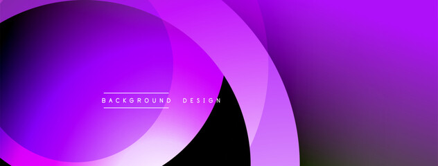 Abstract purple gradients form overlapping circles. Minimalist design with text background design centered within shapes. Modern aesthetic.