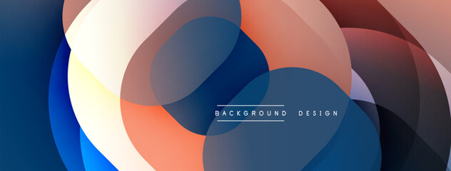 Obraz premium Abstract shapes overlap, creating vibrant color gradients. Modern design features smooth transitions, soft hues, dynamic composition.