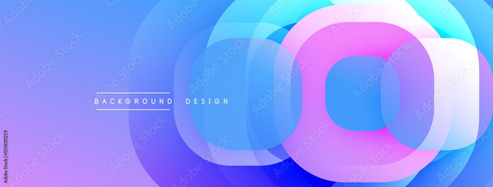 Aufkleber Abstract fluid shapes, vibrant colors blend. Concentric circles create dynamic visual effect. Modern design, smooth gradients present.