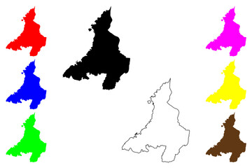 Cilegon city (Republic of Indonesia, Region Java) map vector illustration, scribble sketch Cilegon map