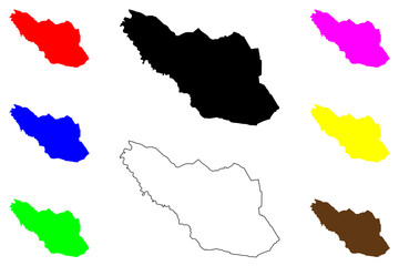 Bukittinggi city (Republic of Indonesia, Region Sumatra) map vector illustration, scribble sketch Bukittinggi map