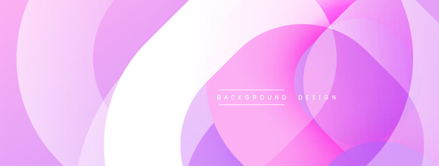 Fototapeta premium Abstract pink background. Overlapping circles create fluid, modern design. Soft gradients, simple shapes, elegant composition.