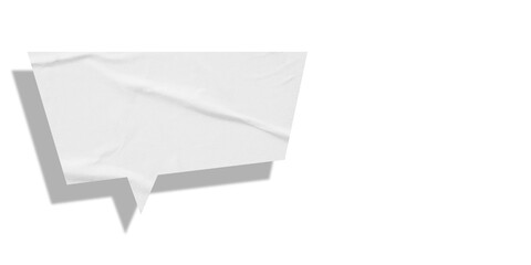 White speech bubble crumpled paper isolated on transparent background
