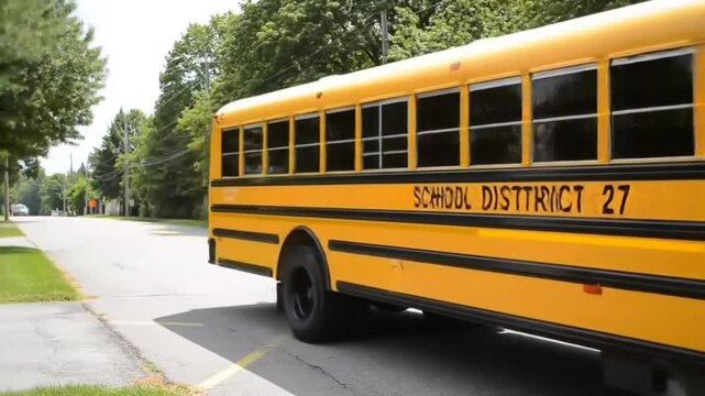 a school bus carries children
