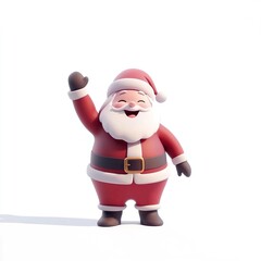 Obraz premium Standing cartoon shape Santa Claus with a laughing face isolated on a white background