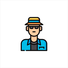 set of funny cartoon farmer