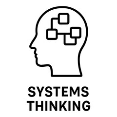system thinking icon on white background vector
Vector line icon soft skill