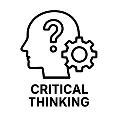 critical thinking icon on white background vector
Vector line icon soft skill