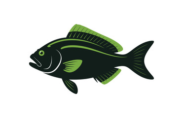 Green neon tetra fish vector silhouette isolated art

