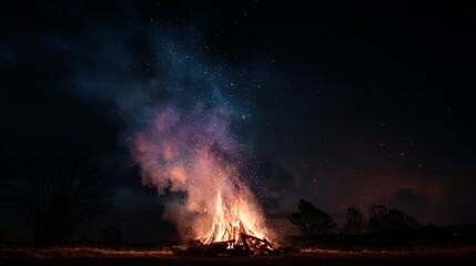 Celestial Fireworks in Night Sky - Stunning Celebration Scene