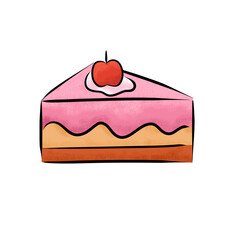 cake with cherry illustration