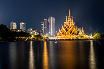 The blurred background of fireworks (light trails) is beautiful at night, seen in the New Year holidays, Christmas events, for tourists to take pictures during public travel.