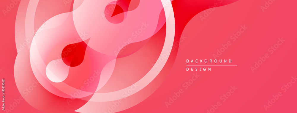 Poster abstract pink design. overlapping circles create dynamic visual effect. smooth gradients, modern aes