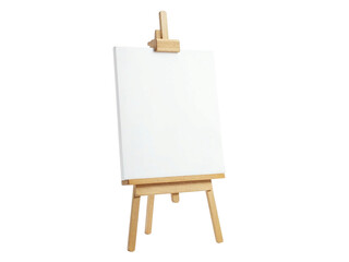 wooden easel with blank canvas