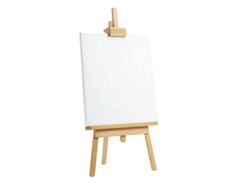 wooden easel with blank canvas