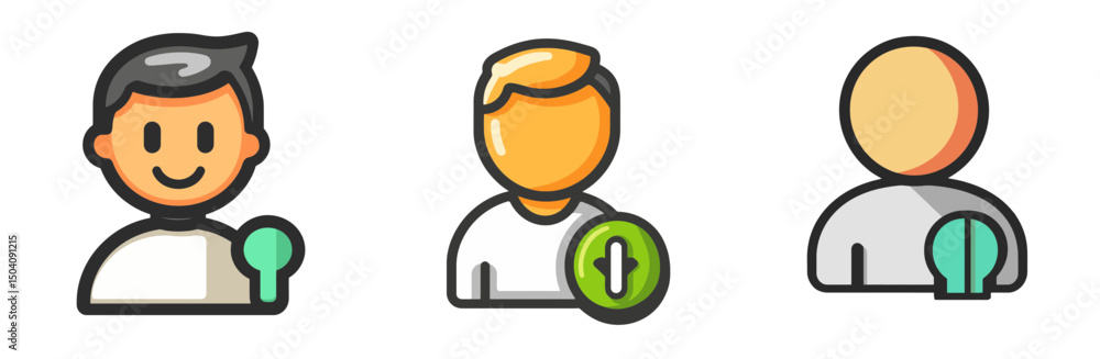 Poster characters evolving in a cartoon illustration demonstrating progress and change in a vector style