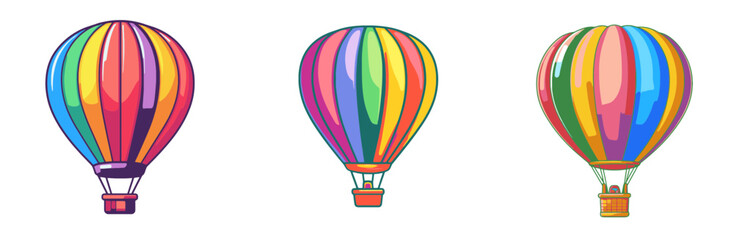 Naklejka premium Colorful hot air balloons soaring in a bright sky during a serene sunrise