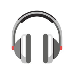 Vector headphones icon for music audio sound and entertainment
