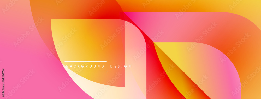 Poster abstract fluid shapes blend vibrant orange, pink hues. modern design suggests energy, movement, dyna