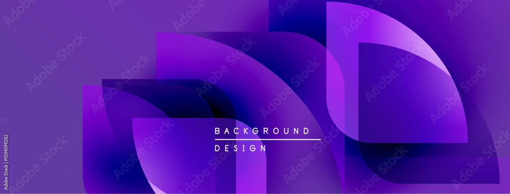Poster Abstract purple background. Overlapping layers create dynamic visual effect. Modern design suitable for digital projects.