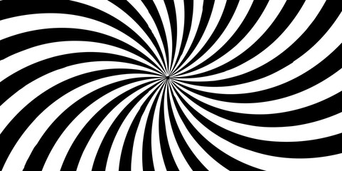 Modern white and black gradient sunshine circle sunburst abstract geometric background. Black Radial Sunburst Wide Background Vector Cover Banner. Comic style vibrant blue spiral sunburst background.