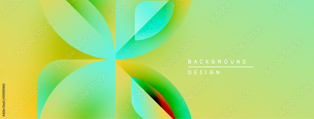 Poster abstract floral design. gradient colors blend, creating dynamic visual effect. soft shapes suggest p