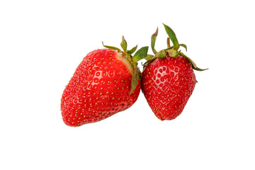 Fresh group of berries isolated on a white background.