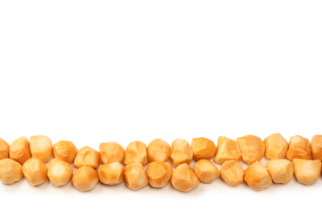 Piece of cheese isolated on white bacckground.