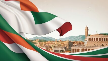Festa della Repubblica: Flag colors of Italy and Hungary Celebrating Italy's Republic Day