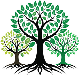 Fototapeta premium green tree silhouette