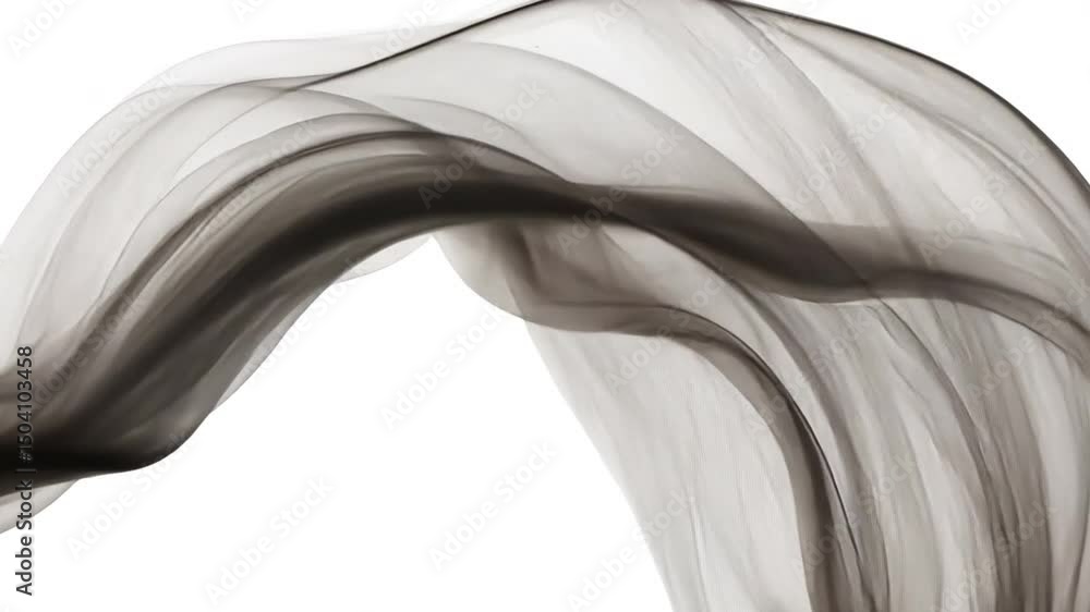 Poster elegant flowing fabric abstract design of smooth curves and textures in light and shadow, evoking tr