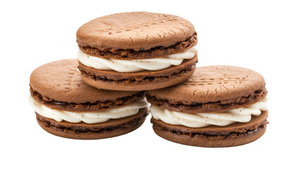 Delicious Chocolate Macarons Sweet Creamy Treat Stacked Bakery Dessert