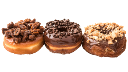 Delicious Chocolate Donuts with various toppings