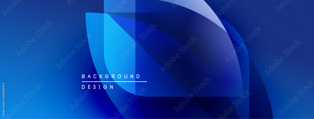 Aufkleber Abstract blue background. Overlapping shapes create dynamic visual effect. Modern design suitable for banners, presentations.