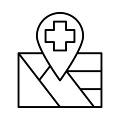 Obraz premium Hospital Location Outline Icon