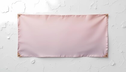 Blank banner on textured white wall