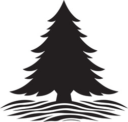 Obraz premium Christmas tree silhouette icon vector art illustration