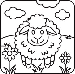 Adorable Cute Sheep Coloring Pages – Fun, Relaxing and Whimsical Sheep Designs for Kids and Adults, Printable PDF, Fluffy Farm Animals, Kawaii Lamb Art