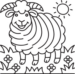 Adorable Cute Sheep Coloring Pages – Fun, Relaxing and Whimsical Sheep Designs for Kids and Adults, Printable PDF, Fluffy Farm Animals, Kawaii Lamb Art