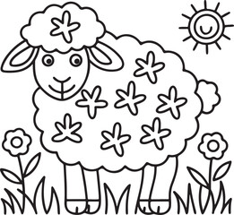 Adorable Cute Sheep Coloring Pages – Fun, Relaxing and Whimsical Sheep Designs for Kids and Adults, Printable PDF, Fluffy Farm Animals, Kawaii Lamb Art